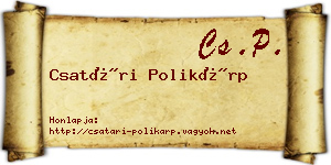 Csatári Polikárp névjegykártya